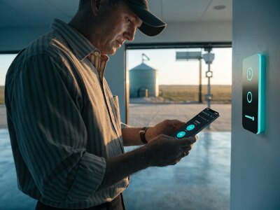 Ajax wireless alarm system installed in a farmhouse